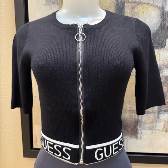 GUESS Logo Tape Zipped Crop Women’s Top. New with Tags - Picture 7 of 10